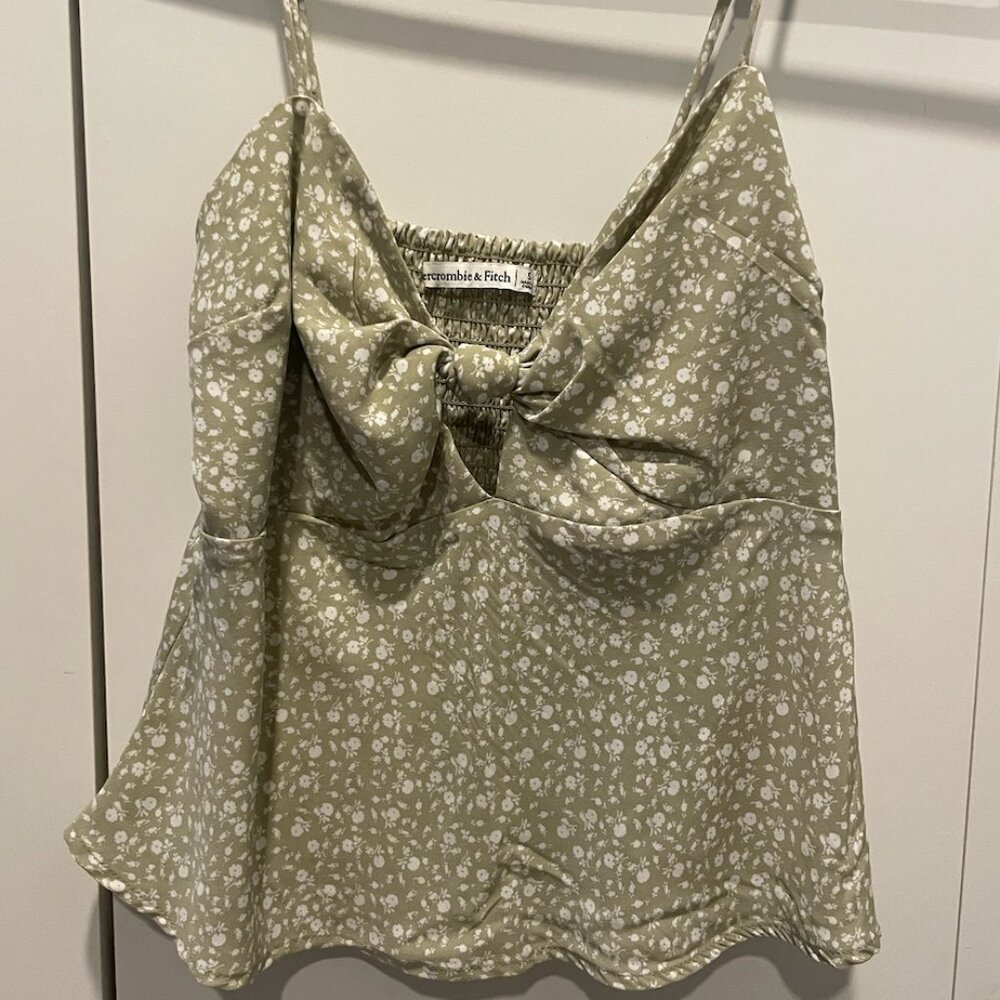 Abercrombie Green & White Floral Camisole